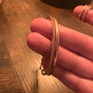 Rose gold plated bracelet and earring set